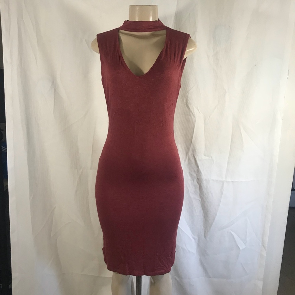 Vibe sportswear L maroon bodycon dress NWT